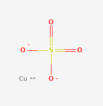 Structure chimique du sulfate de cuivre.