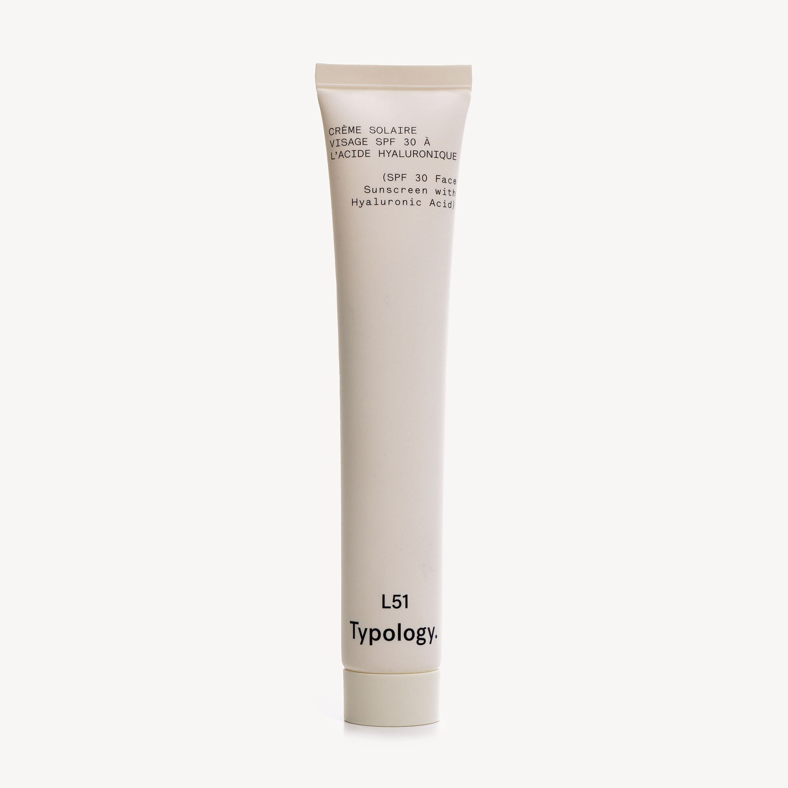 Typology. A50 フェイスクリーム SPF 30 SPF 30 Face Sunscreen with Hyaluronic Acid — Typology