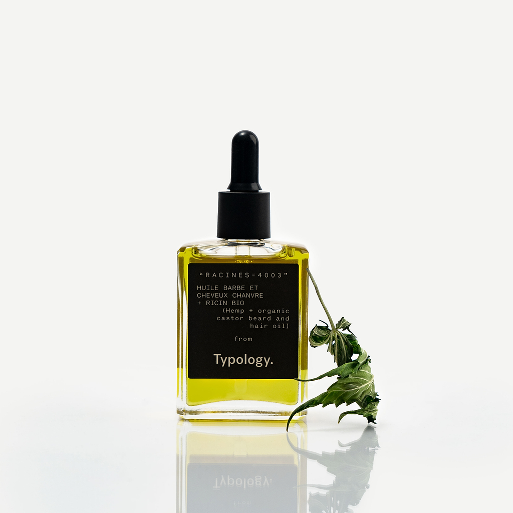 Huile barbe et cheveux au chanvre et ricin bio — Typology