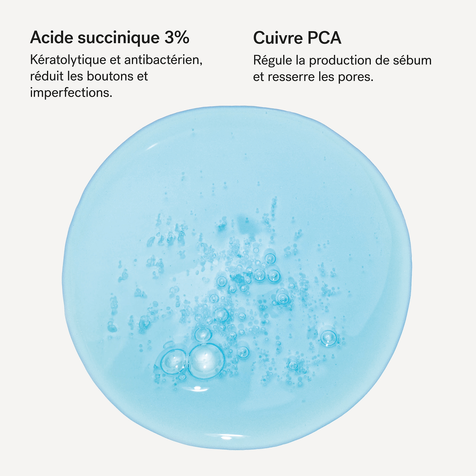 Sérum imperfections jour Acide succinique 3% + Cuivre PCA — Typology