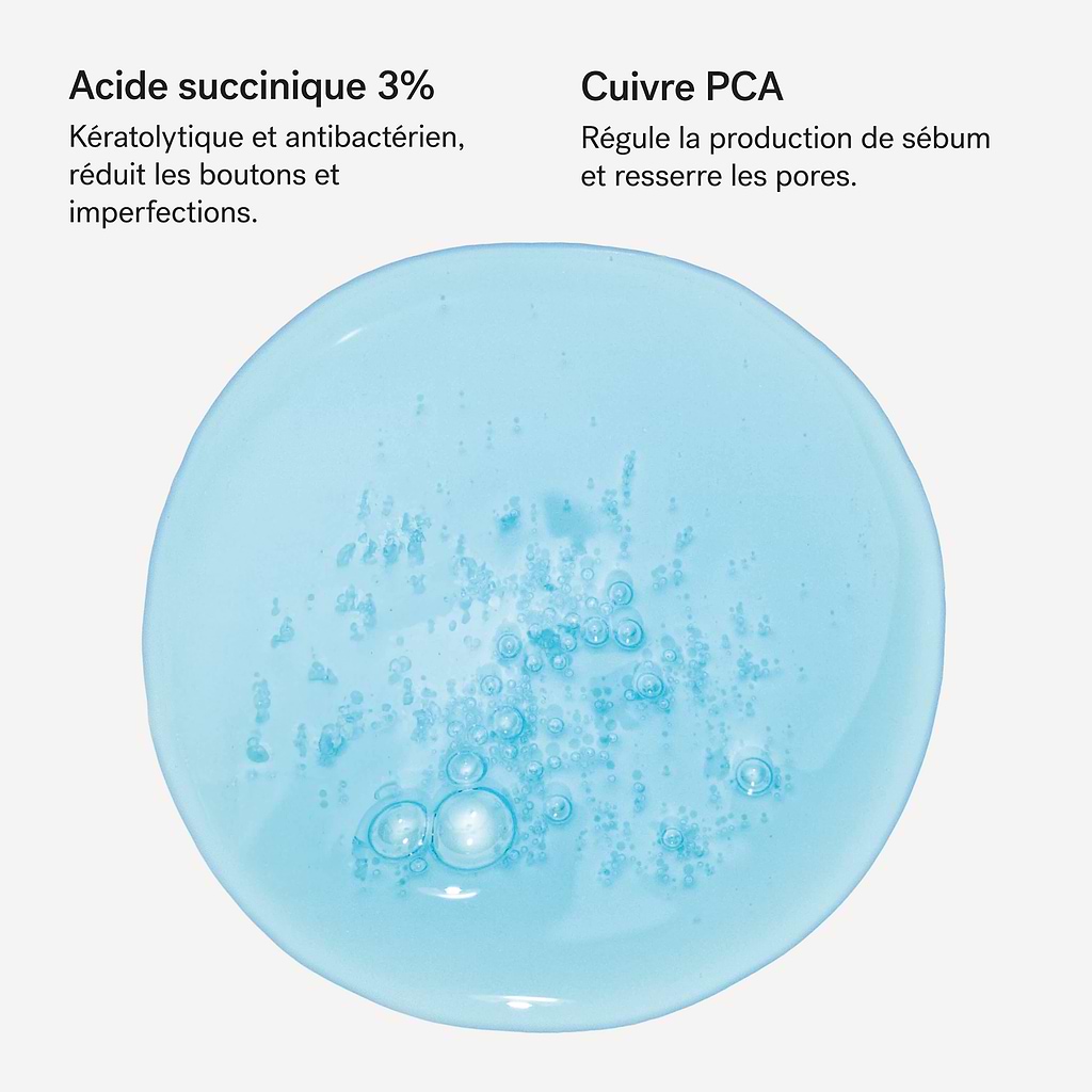 Sérum imperfections jour Acide succinique 3% + Cuivre PCA — Typology