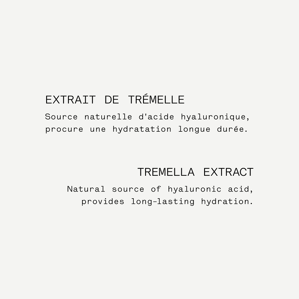 Masque hydratant & repulpant à l'extrait de trémelle et d'aloe vera Bio — Typology