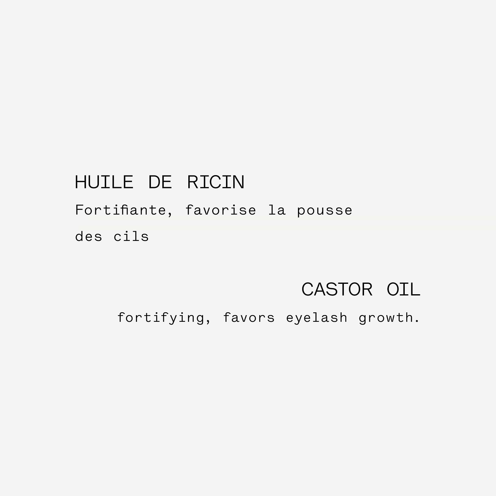 Sérum mascara Peptides de pois 1% + huile de ricin — Typology