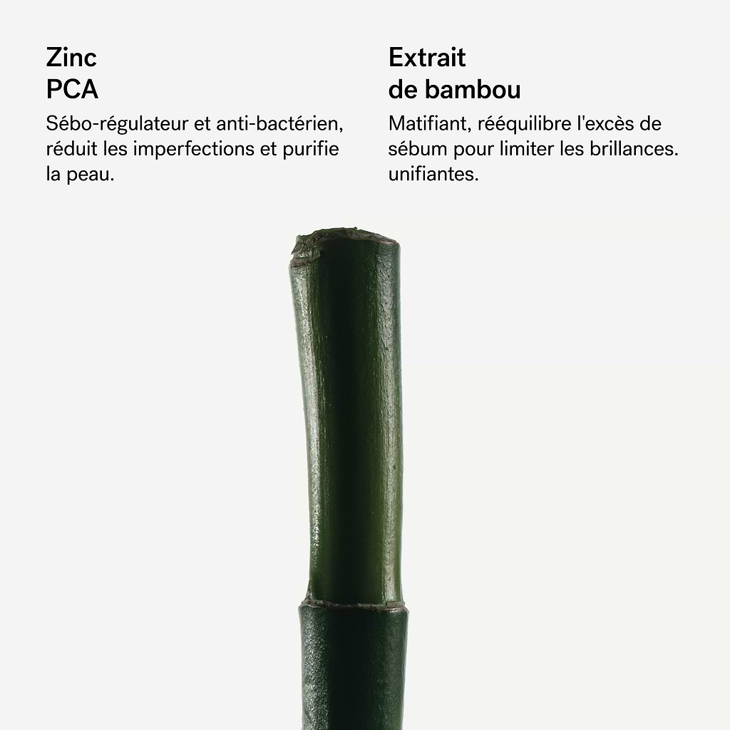 Crème Visage Purifiante Zinc PCA 4% + Extrait de bambou  — Typology