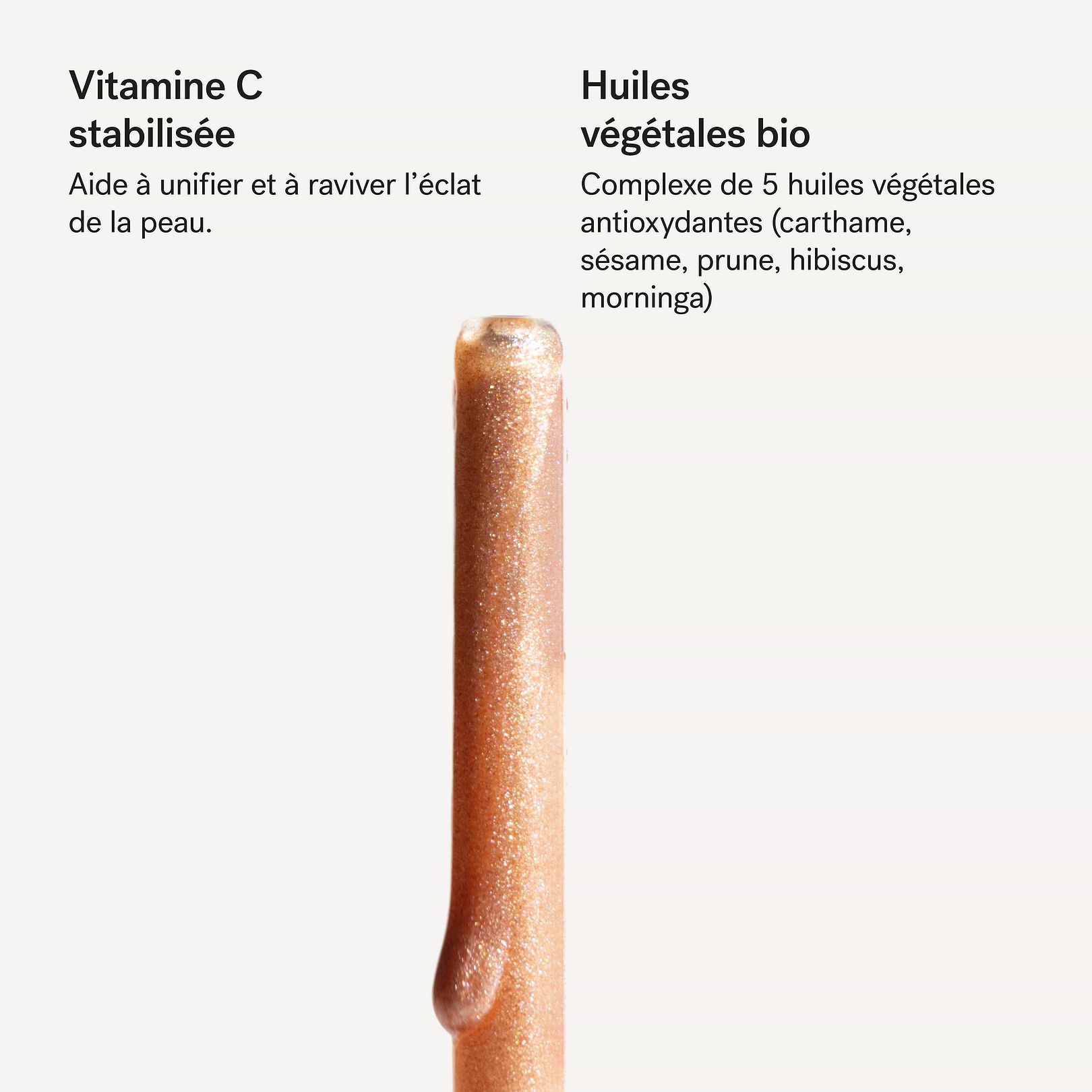 Huile sèche scintillante Vitamine C + 5 huiles végétales bio — Typology