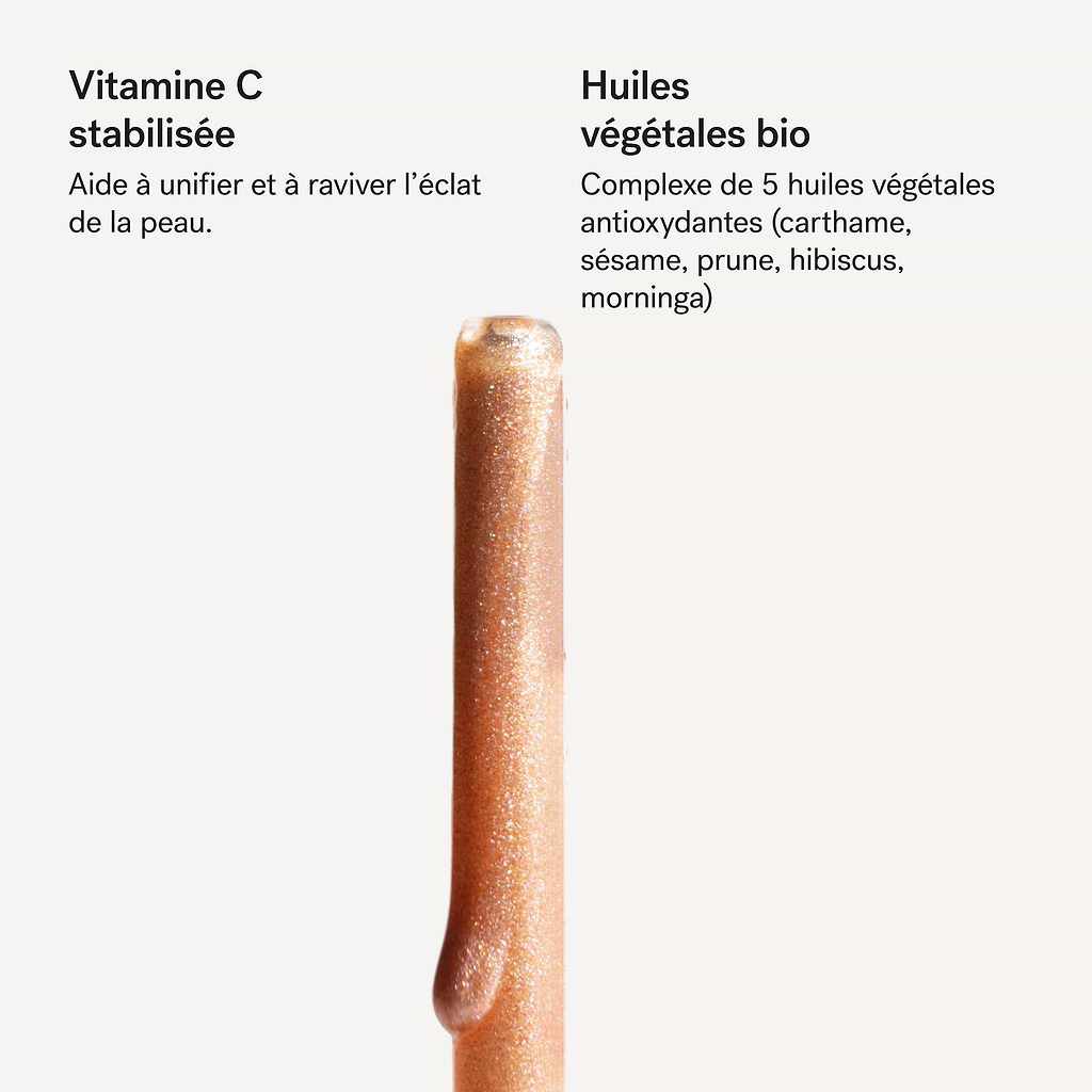 Huile sèche scintillante Vitamine C + 5 huiles végétales bio — Typology