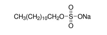 Structure chimique du lauryl sulfate de sodium.