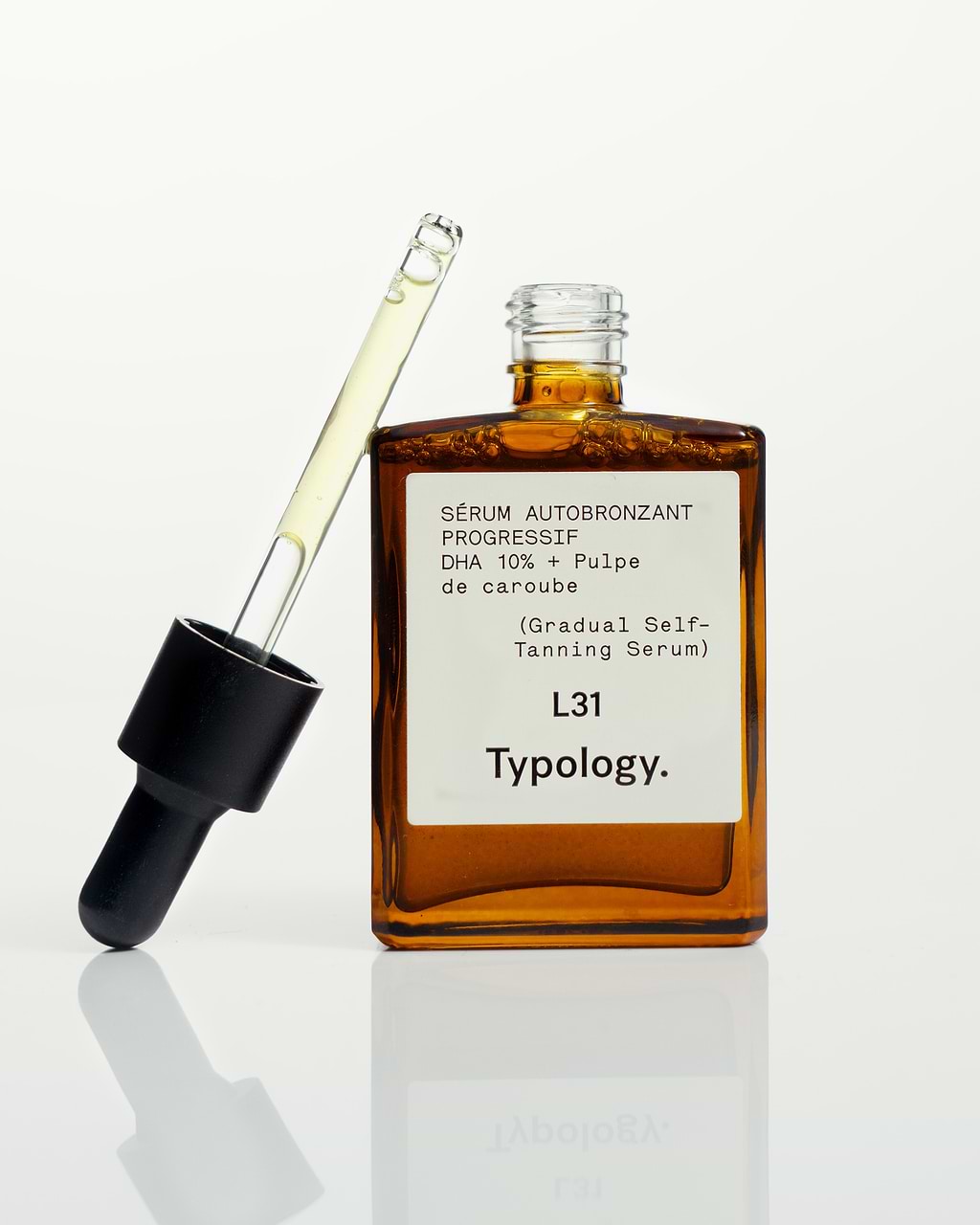 Sérum Autobronzant Progressif DHA végétal 10% + Pulpe de caroube — Typology