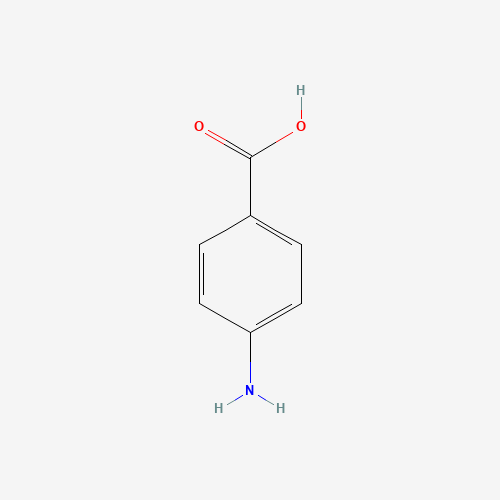 Structure chimique de l'acide para-aminobenzoïque.
