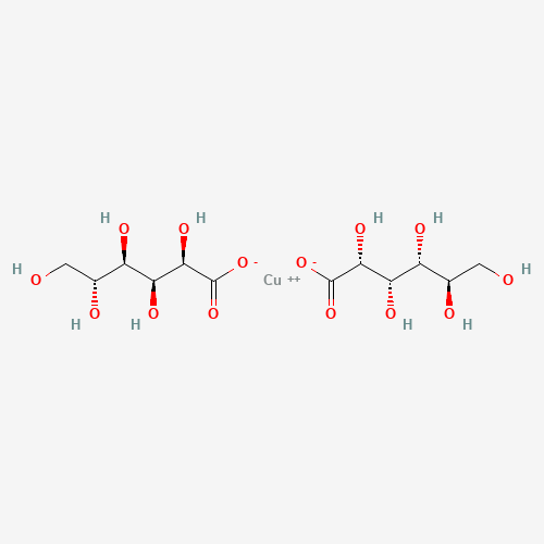 Structure chimique du gluconate de cuivre.