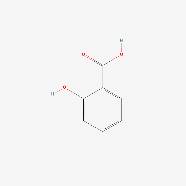 Structure chimique de l'acide salicylique.