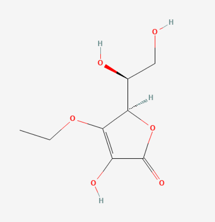 Structure chimique du "3-O Ethyl Ascorbate".