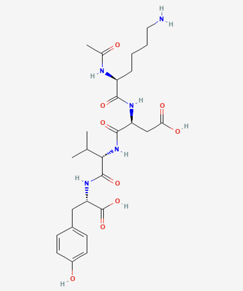 Structure chimique de l'acétyl tétrapeptide-2.