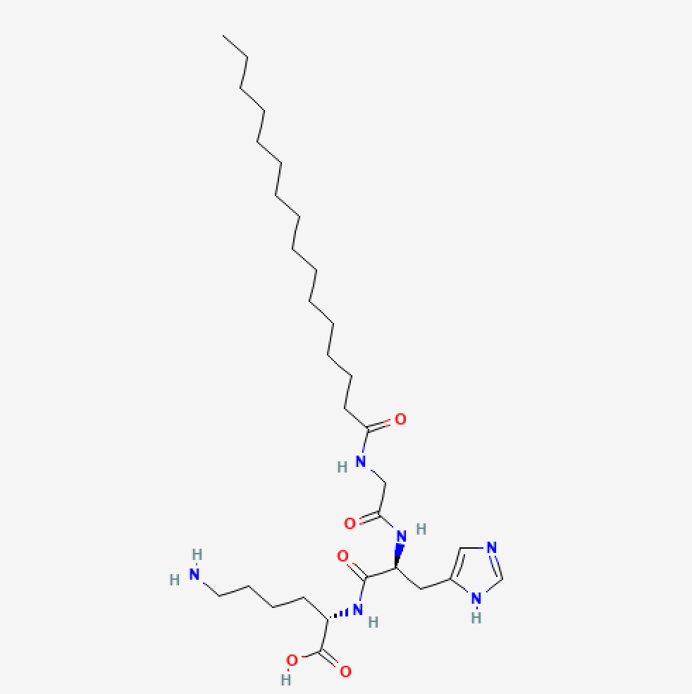 Structure chimique du "Palmitoyl Tripeptide-1".