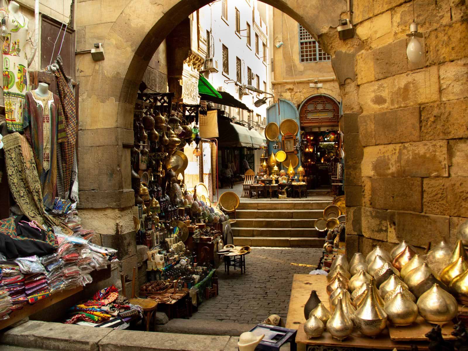 Khan Al-Khalili basaren i det historiske Cairo, Egypten