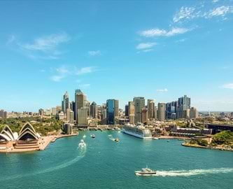 Operahuset Sydney, Australien Sydney havn og by med Operahuset i Australien