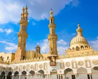 Den smukke Al-Azhar-moské i Kairo, Egypten Den smukke Al-Azhar-moské i Kairo, Egypten