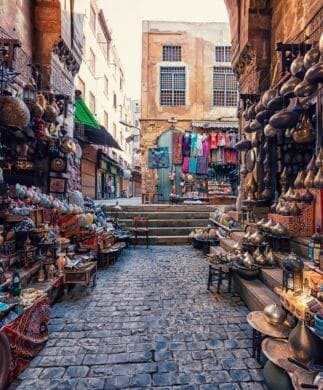 Khan el-Khalili basaren i Kairo, Egypten Khan el-Khalili basaren i Kairo, Egypten