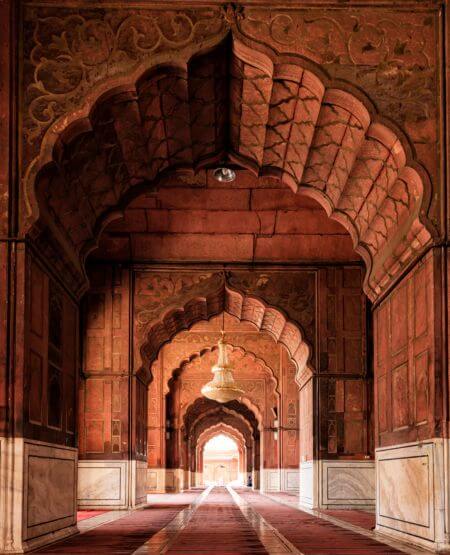 Moskeen Jama Masjid i Delhi, Indien