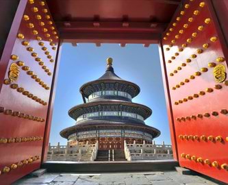 Kig til Fredspladsen i Beijing, Kina