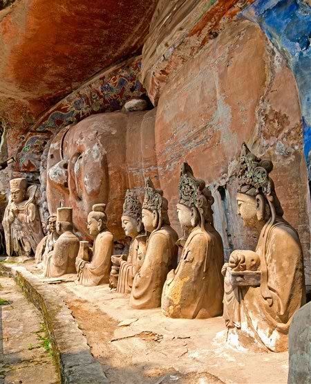 UNESCOs klipperistninger i Dazu, Kina UNESCOs klipperistninger i Dazu, Kina