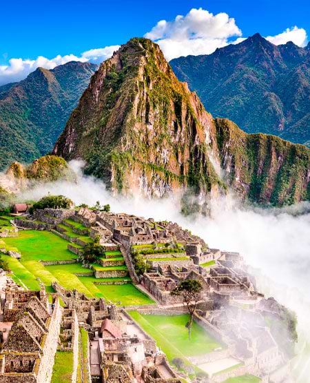 Den berømte Inka-citadel Machu Picchu i Andesbjergene i Peru, Sydamerika