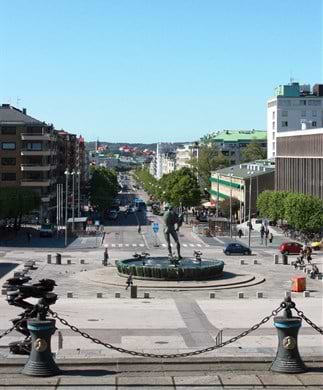 Kungsport og Poseidon Statuen med springvandet i Gøteborg, Sverige Kungsport og Poseidon Statuen med springvandet i Gøteborg, Sverige