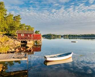 Hyggelig udsigt til den svenske skærgård Hyggelig udsigt til den svenske skærgård