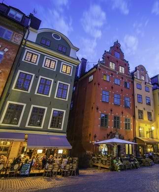 Aftenstemning på Stortorget i Stockholm, Sverige Aftenstemning på Stortorget i Stockholm, Sverige