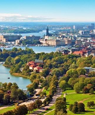 Stockholm ligger smukt ud til vandet, Sverige