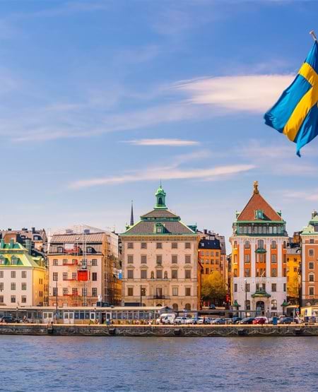 Flot havnefront i Stockholm, Sverige
