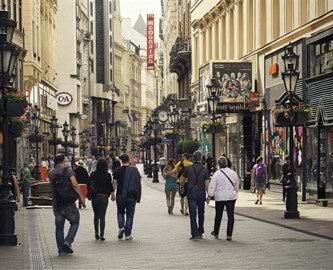 Shoppinggade i Budapest, Ungarn