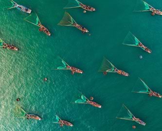 Fiskebåde ved Da Nang i Vietnam Fiskebåde ved Da Nang i Vietnam