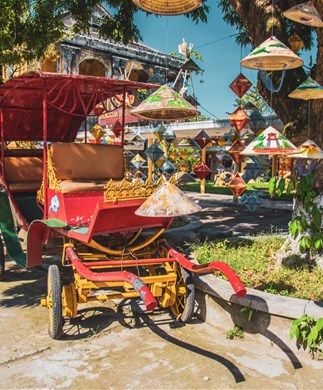 Cykeltaxi og flotte lanterner i Hoi An, Vietnam