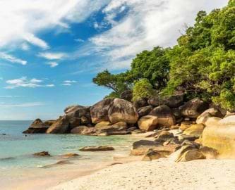 Kæmpesten på strand på Fitzroy Island, Australien