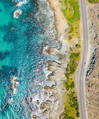 Great Ocean Road set fra fugleperspektiv Great Ocean Road set fra fugleperspektiv