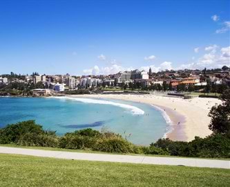 Udsigt over Coogee Beach ved Sydney, Australien