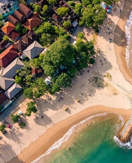 Sanur, Bali Sanur luftfoto over stranden, Bali