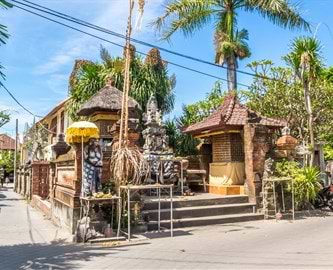 Traditionelt hus på Sanur, Bali Traditionelt hus på Sanur, Bali