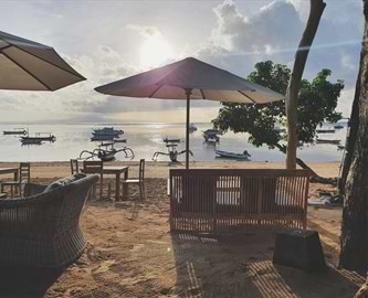 Restaurant på stranden ved Sanur, Bali Restaurant på stranden ved Sanur, Bali