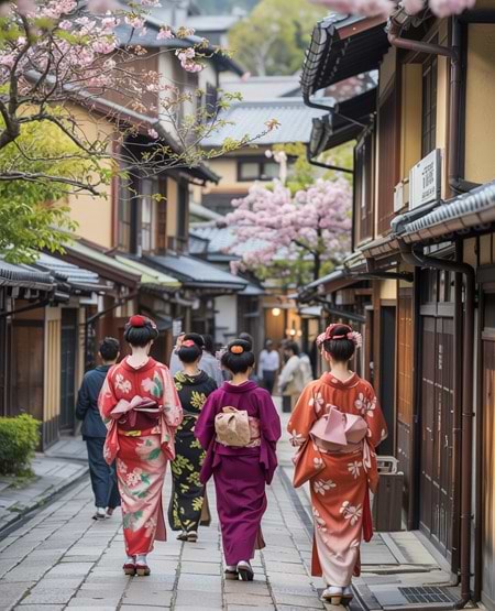 Geishaer i Kyoto i Japan