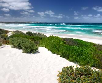 Sandstrand på Kangaroo Island Sandstrand på Kangaroo Island