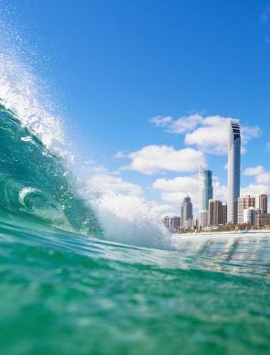 Surflektion ved Surfers Paradise