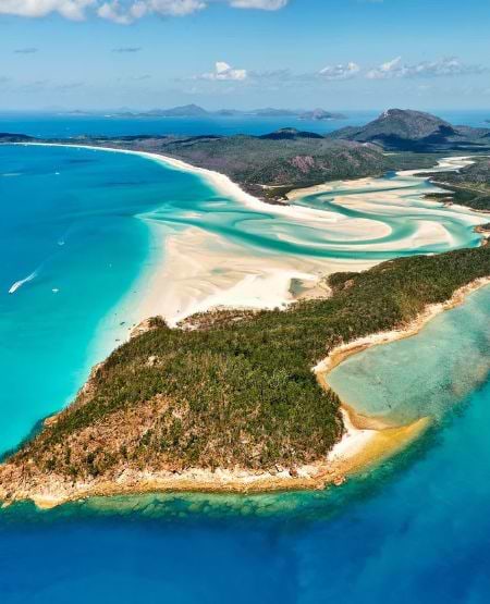 Whitehaven Beach, Whitsundays, set fra luften
