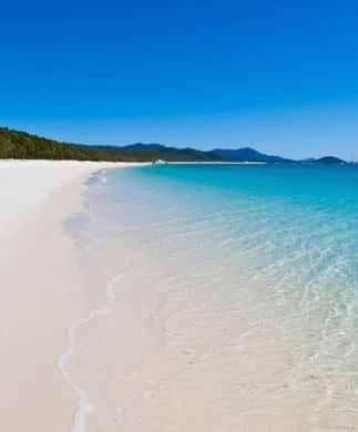Stranden på Whitehaven Beach, Australien