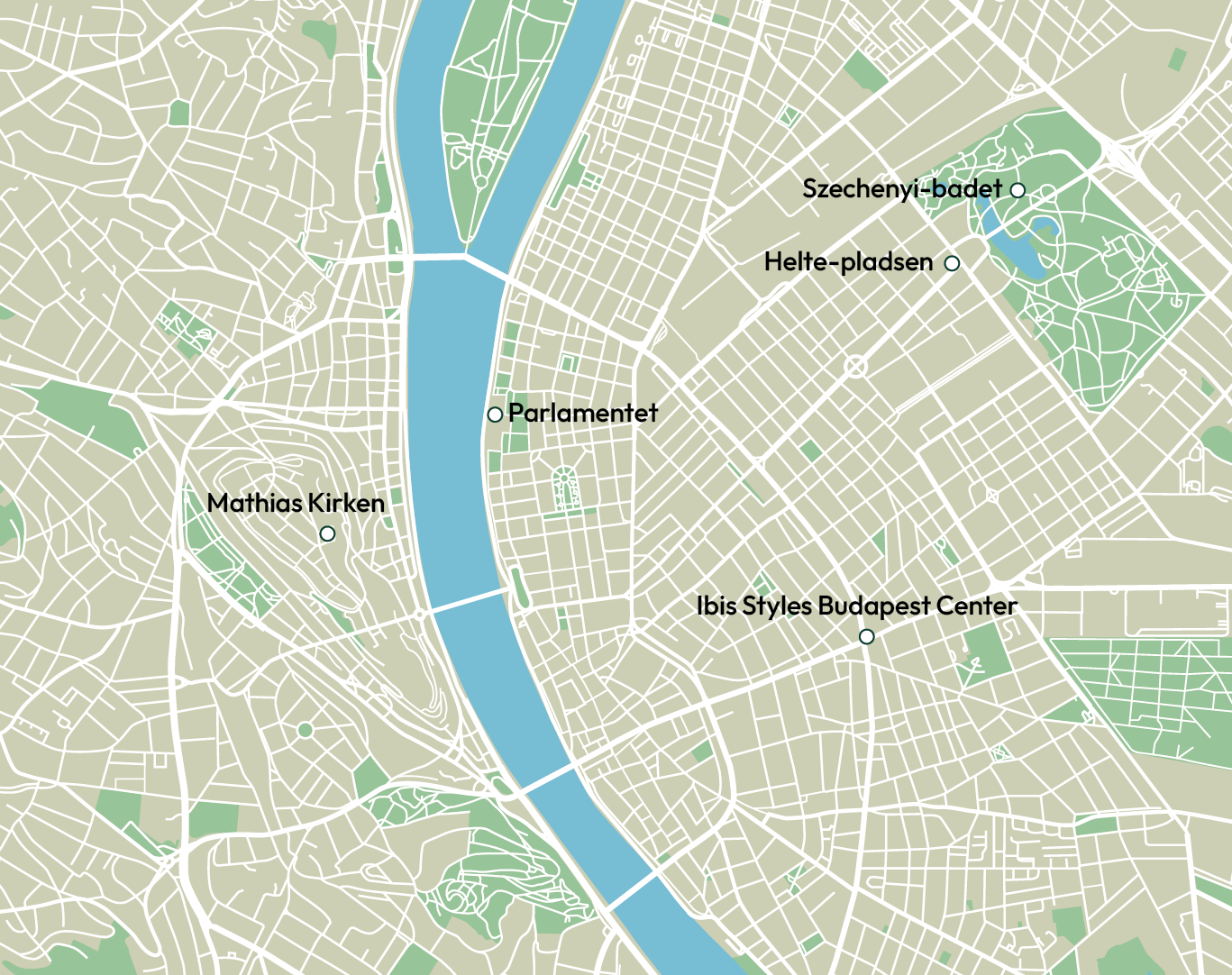 Kort over Budapest