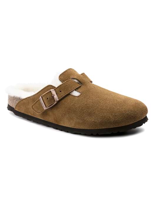 美品　BIRKENSTOCK BOSTON SHEARLING 24cm Birkenstock Boston Shearling Suede Leather Clogs Mink