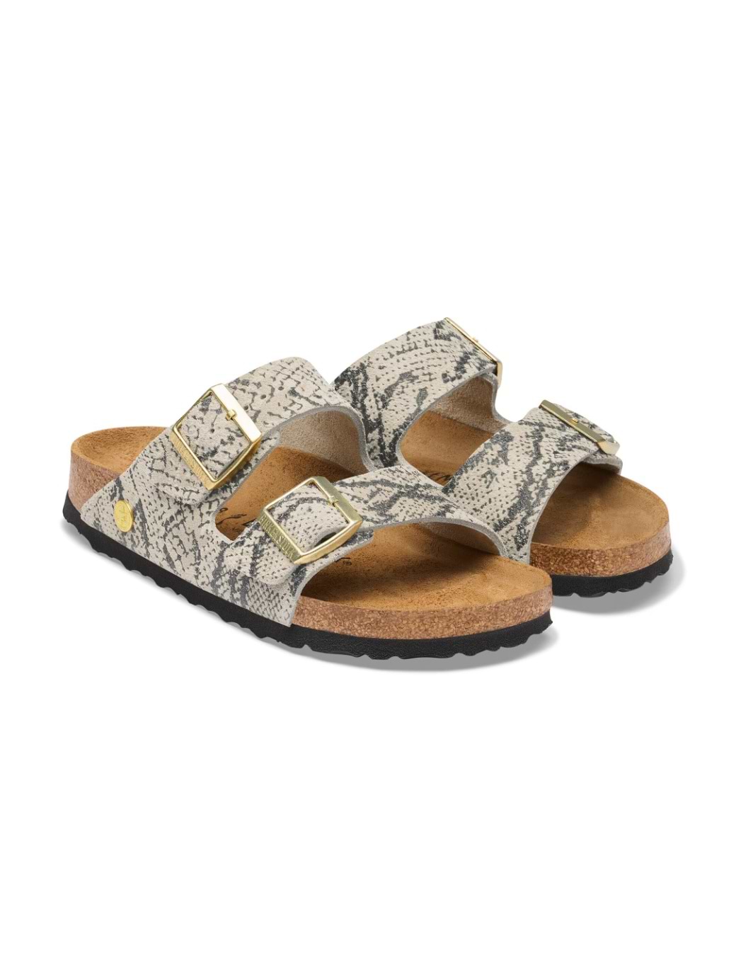 Birkenstock Women's Arizona Suede Leather Sandal Narrow Fit Snake Oyster