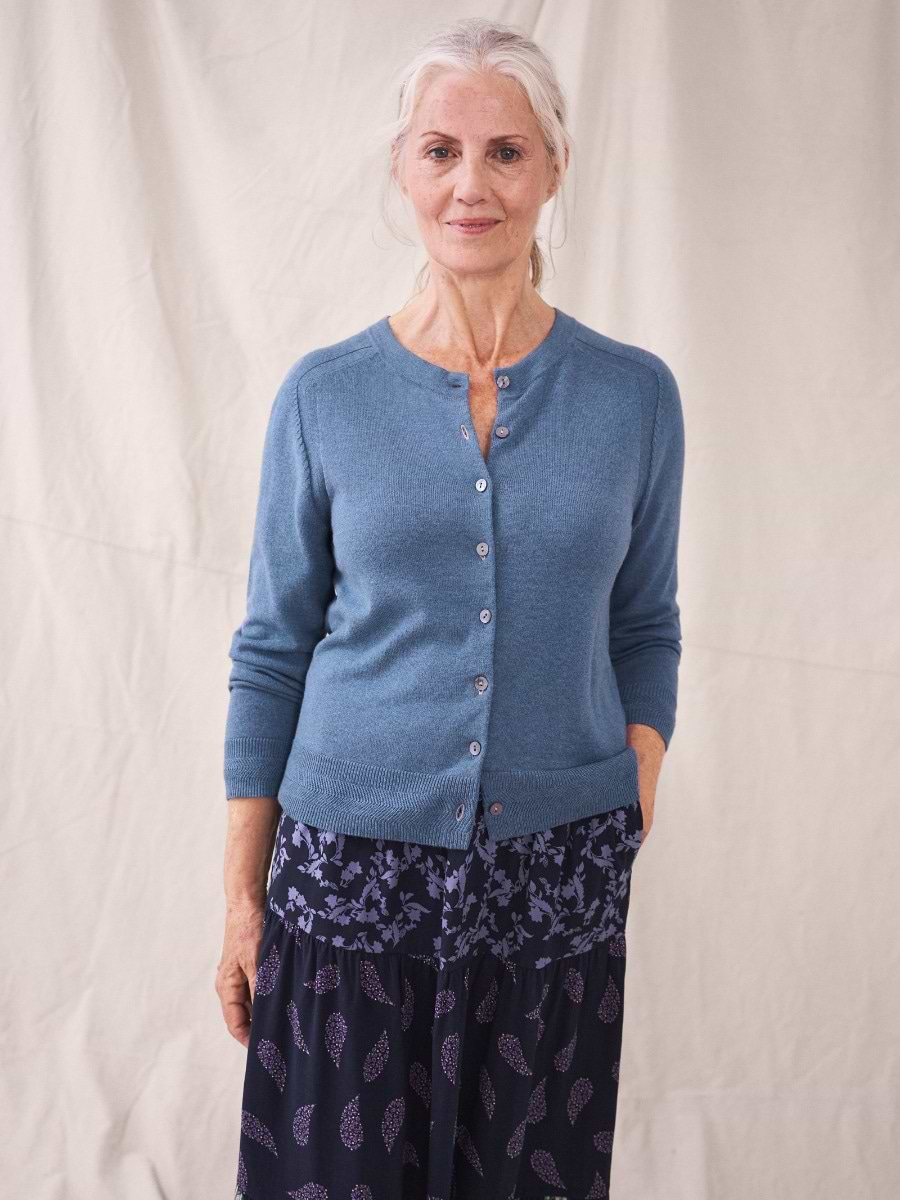 White Stuff Hawthorn Cardigan Dusty Blue