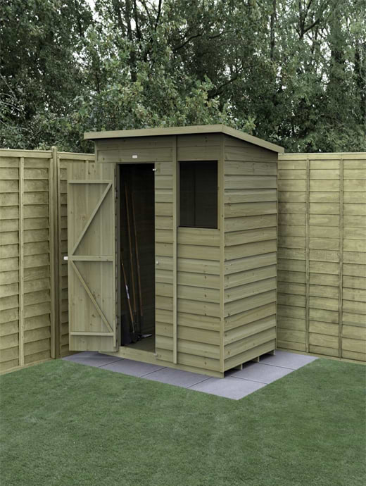 Forest Garden 4LIFE Pent Shed 6x4 - Single Door - 1 Window